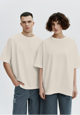 Футболка mega oversize unisex молочная Футболка mega oversize unisex молочная